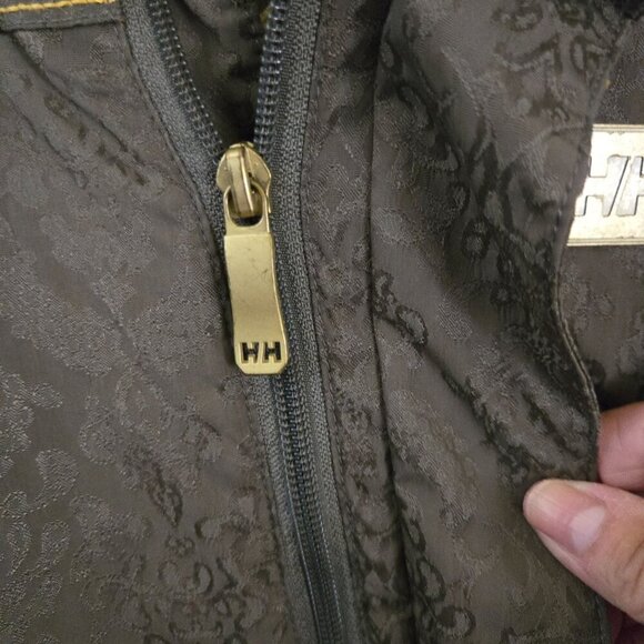 Helly Hansen Brown Tone On Tone Pattern Removable Hood Full Zip Jacket Size M - Picture 7 of 11